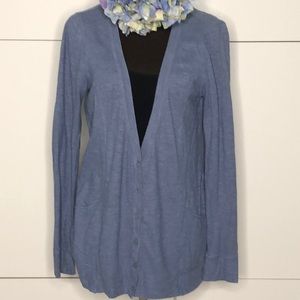 HOLISTIA Lightweight Blue Button Down Cardigan